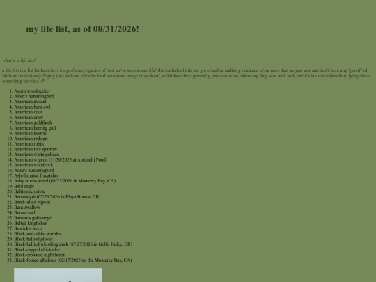 birding lifelist screenshot