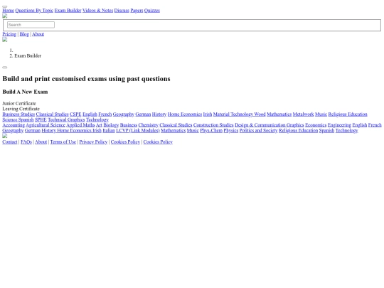 Test4ma/studyclix.ie/exambuilder screenshot