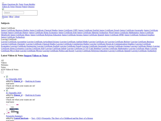 Test4ma/studyclix.ie/resources screenshot