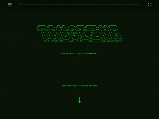menu screenshot