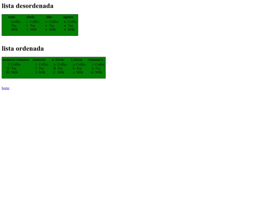 tables/listas screenshot