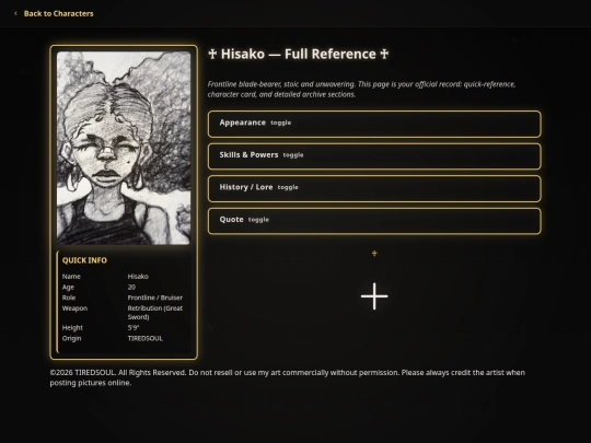 TIREDSOUL CHARACTERS/hisako screenshot