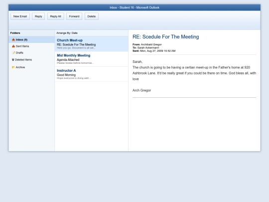 email screenshot