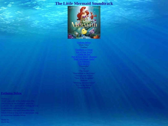 Songs/littlemermaid screenshot