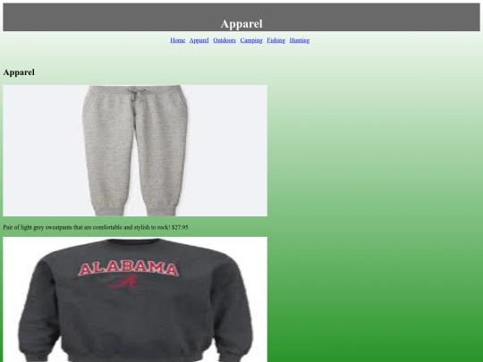Apparel screenshot