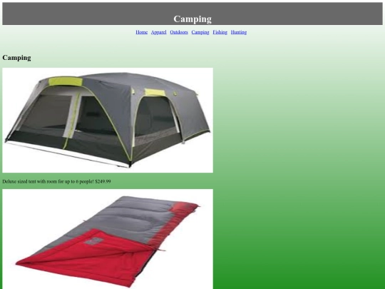 Camping screenshot