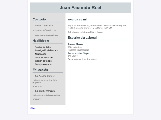 curriculum/CV screenshot