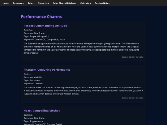 exalted/charms/performance screenshot
