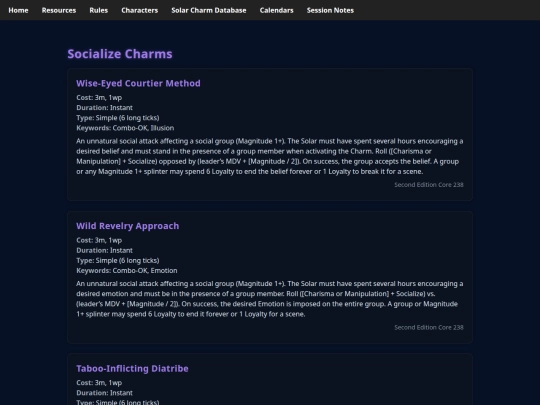 exalted/charms/socialize screenshot