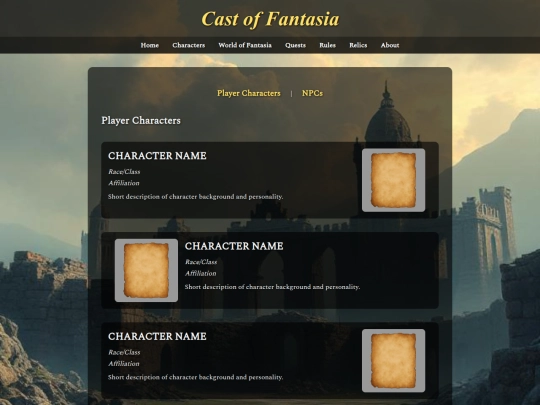 fantasia/characters screenshot