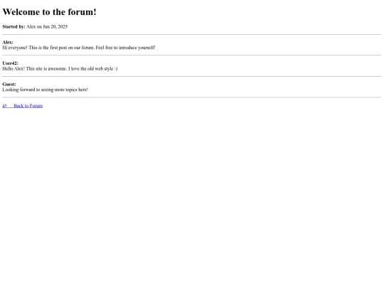 forum/welcome screenshot