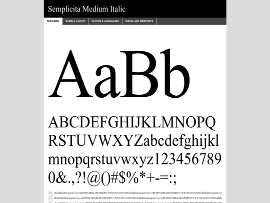 fonts/semplicita.medium-italic-demo screenshot