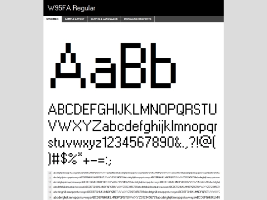Fonts/W95FA/w95fa-demo screenshot