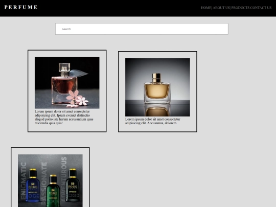 perfume website screenshot