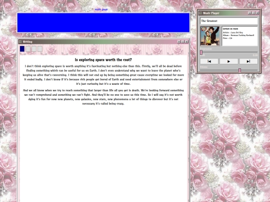 writing screenshot