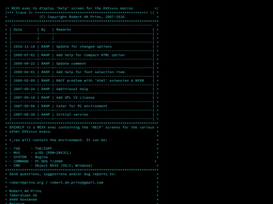 zOS/ehihelp.exec screenshot
