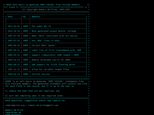 zOS/esort.exec screenshot