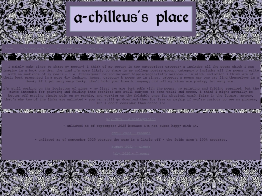 pages/zines screenshot