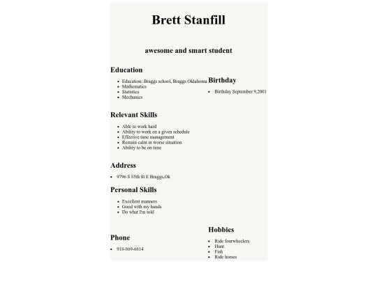 resume screenshot