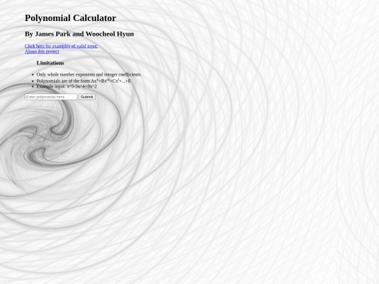polynomials/polynomial screenshot