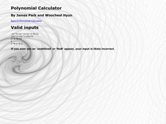 polynomials/valid screenshot