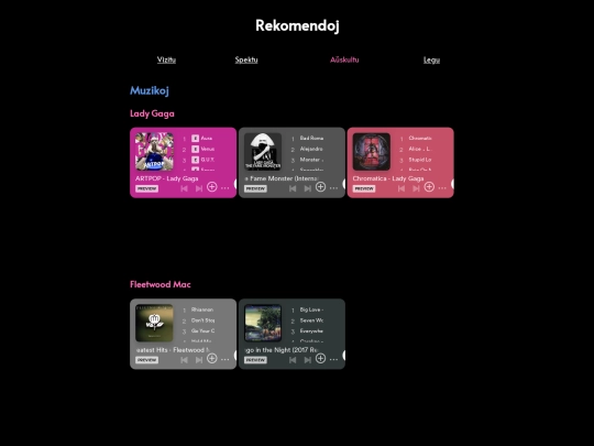 rekomendoj-auskultu screenshot