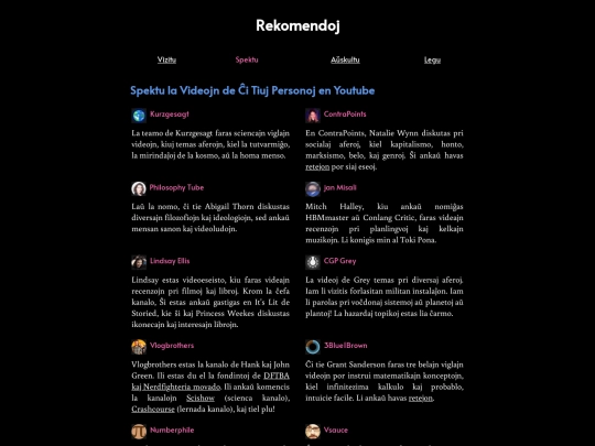rekomendoj-spektu screenshot