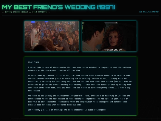 movie reviews html/bestfriendwedding screenshot
