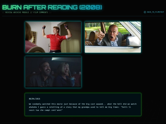 movie reviews html/burn screenshot