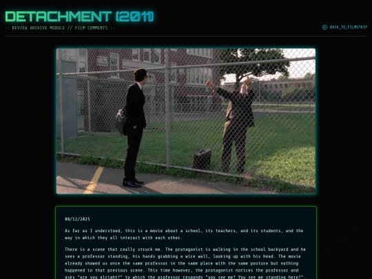 movie reviews html/detachment screenshot