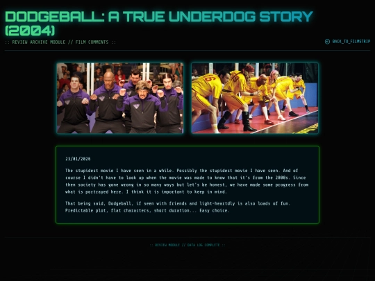 movie reviews html/dodgeball screenshot