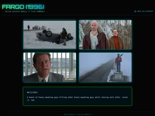 movie reviews html/fargo screenshot