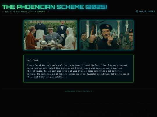 movie reviews html/phoenicianscheme screenshot