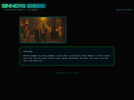 movie reviews html/sinners screenshot