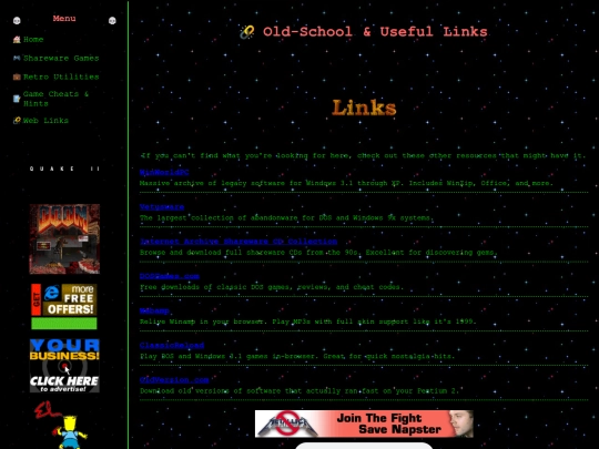 links screenshot