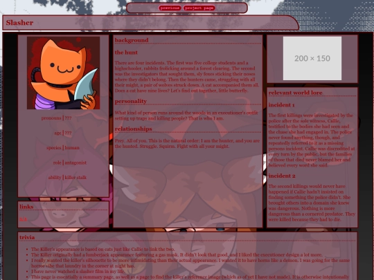 finalgirlpages/killerpage screenshot