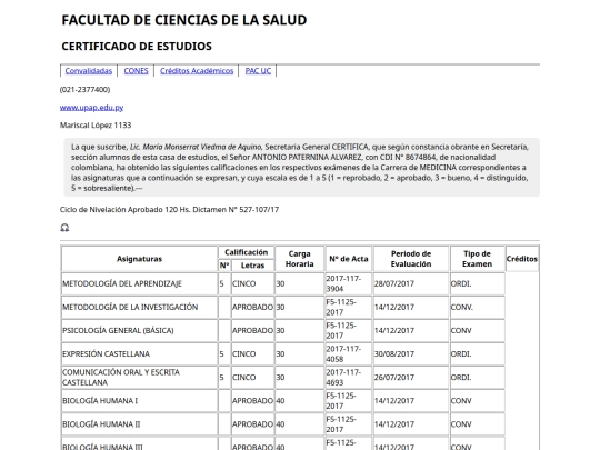 CertificadoEstudiosUPAP screenshot