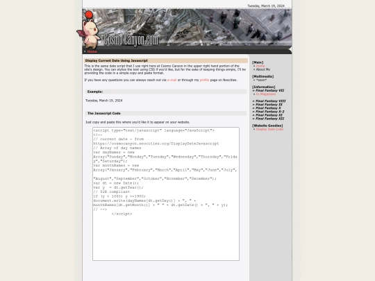 DisplayDateJavascript screenshot