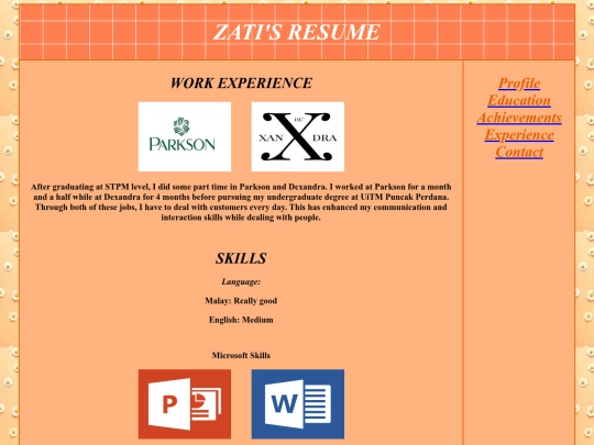 experience screenshot