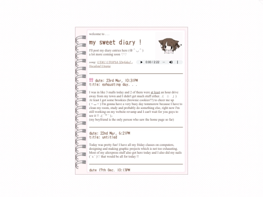 diary screenshot