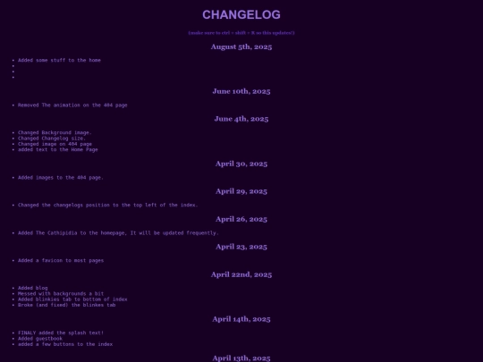 CHANGELOG screenshot