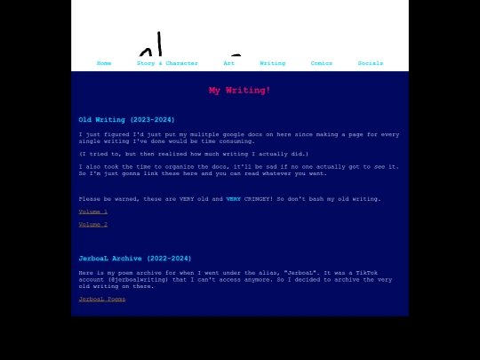 Writing screenshot