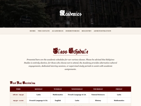 academics screenshot