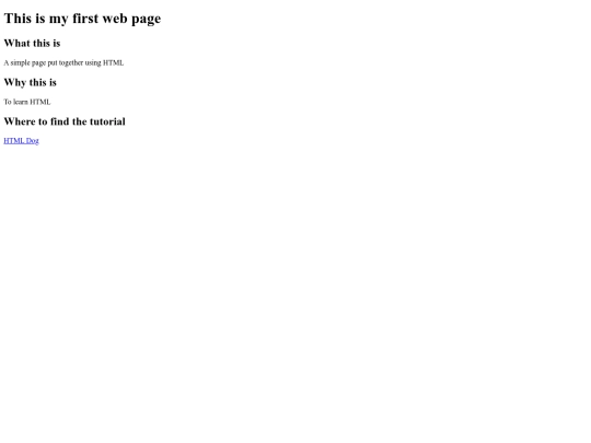 myfirstpage screenshot