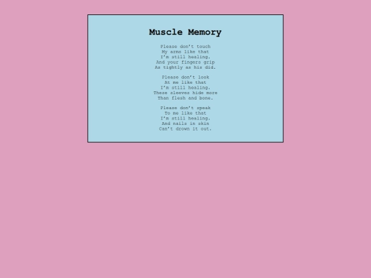 Poetry/musclememory screenshot