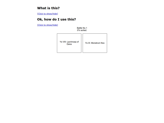 sort/yssort screenshot