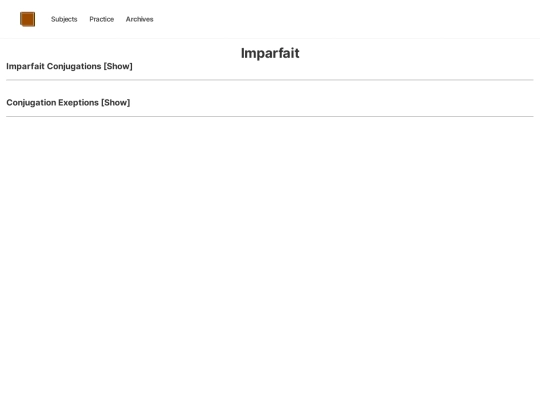 subjects/eightgrade/french/imparfait screenshot