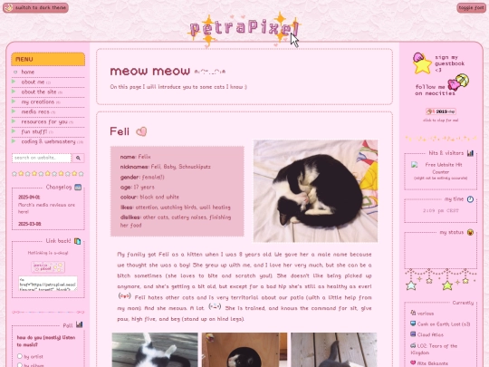 about/cats screenshot