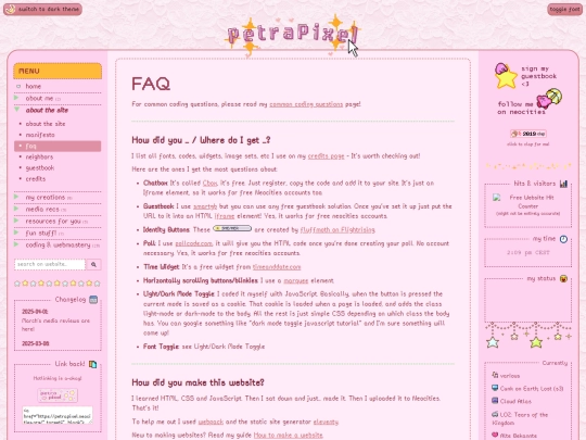 about/faq screenshot