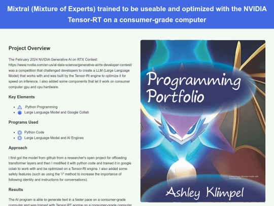 Artificial Intelligence Portfolio screenshot